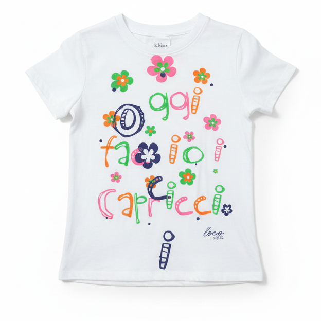 T-shirt Bambina "Oggi Faccio i Capricci" – Cotone 100% Made in Italy