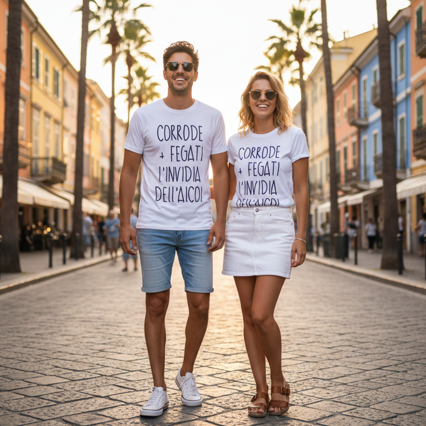 T-Shirt Unisex "Corrode + fegati l'invidia che l'alcol" – Made in Italy