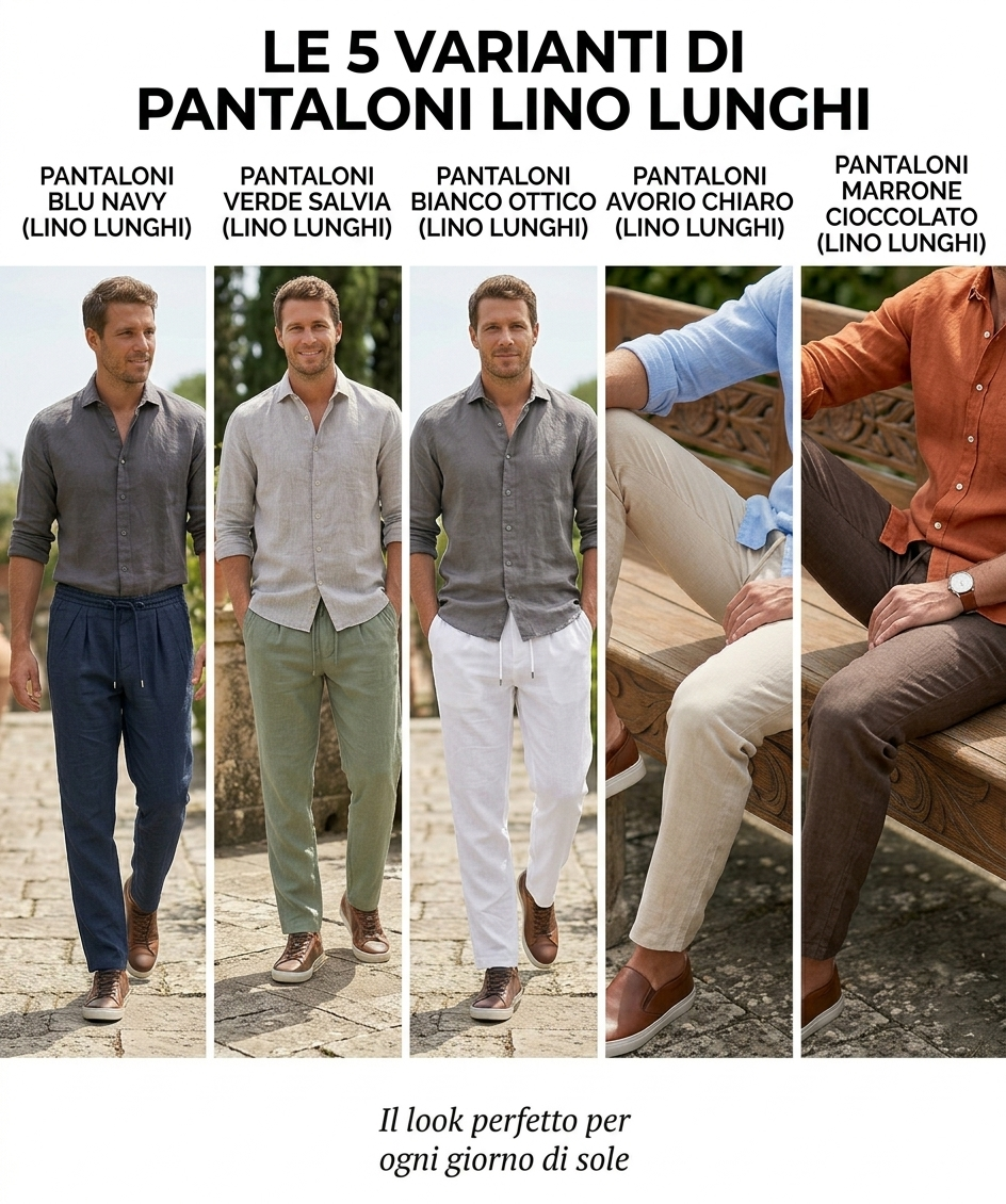Pantalone Uomo in Lino con Coulisse Made in Italy
