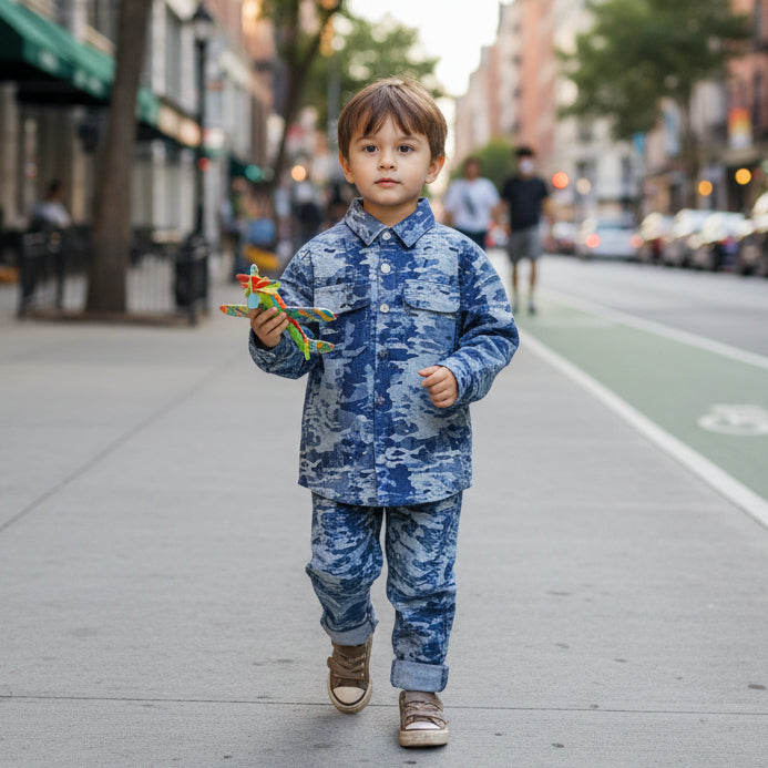 Jeans bambino mimetici indossati – Made in Italy | I Narcisi
