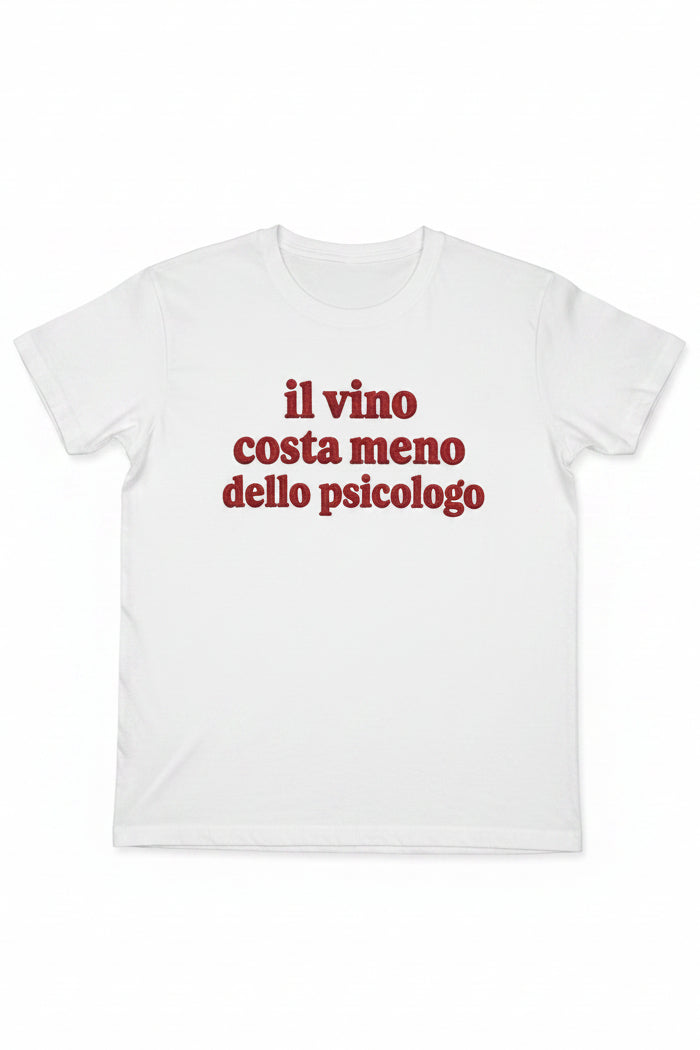 T-Shirt Donna Taglia Unica con Frasi Ironiche Stampa Effetto Ricamo