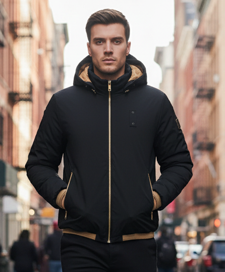 Piumino Uomo Double Face - Nero/Beige