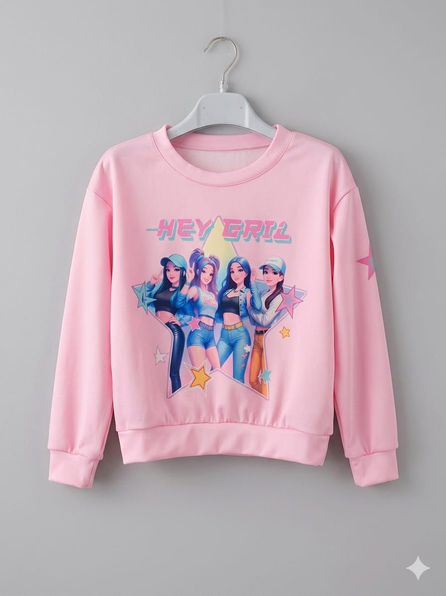 Maglia Manica Lunga Bambina – Rosa e Nero | Taglie 4-14 Anni