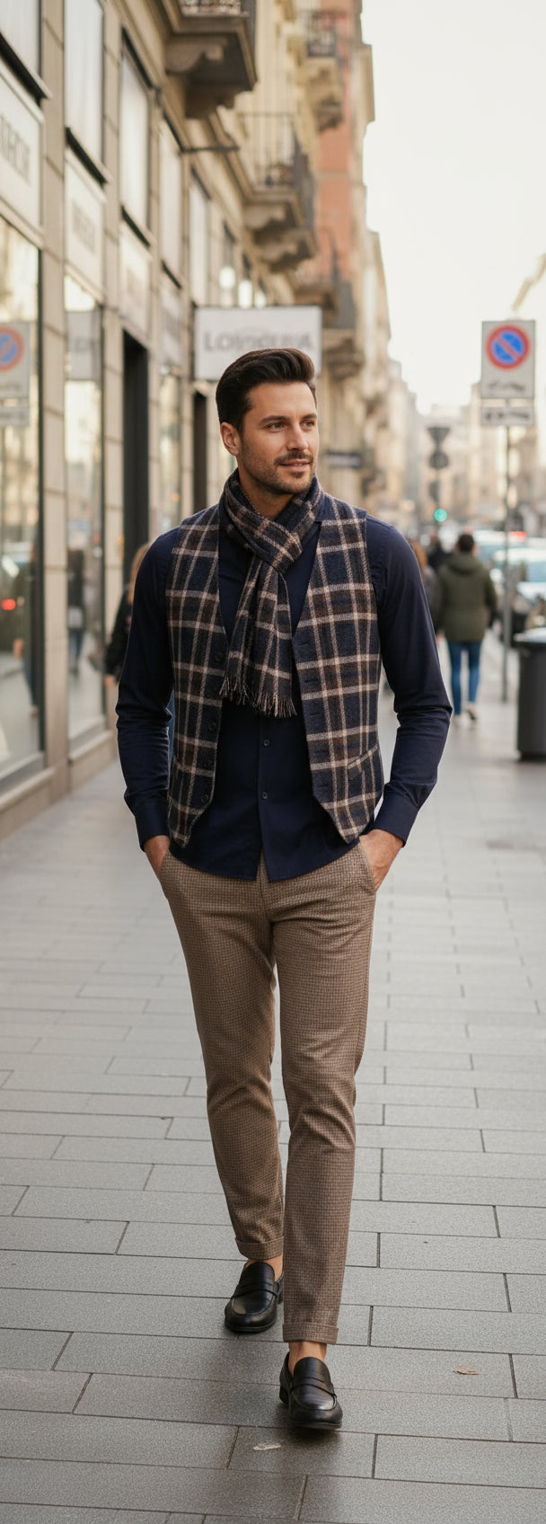 Pantalone Uomo - Fantasia micro quadri