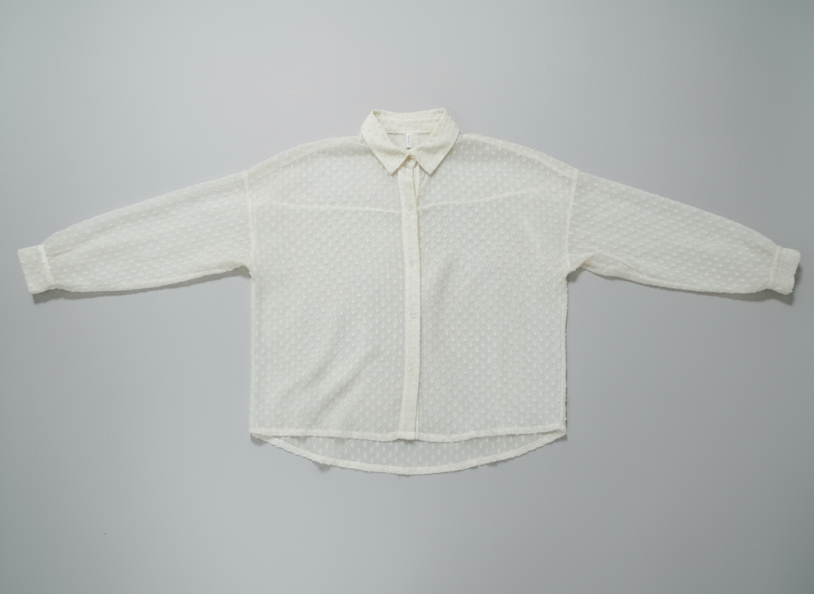 Camicia Leggera Pois Chiffon Donna – Elegante Romantica Trasparente