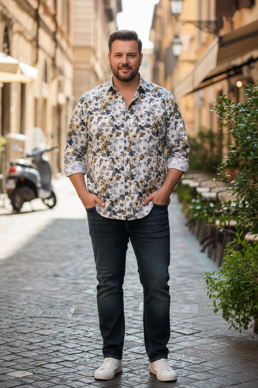 Camicia oversize uomo Made in Italy – Vestibilità ampia taglie XXXL XXXXL XXXXXL | I Narcisi
