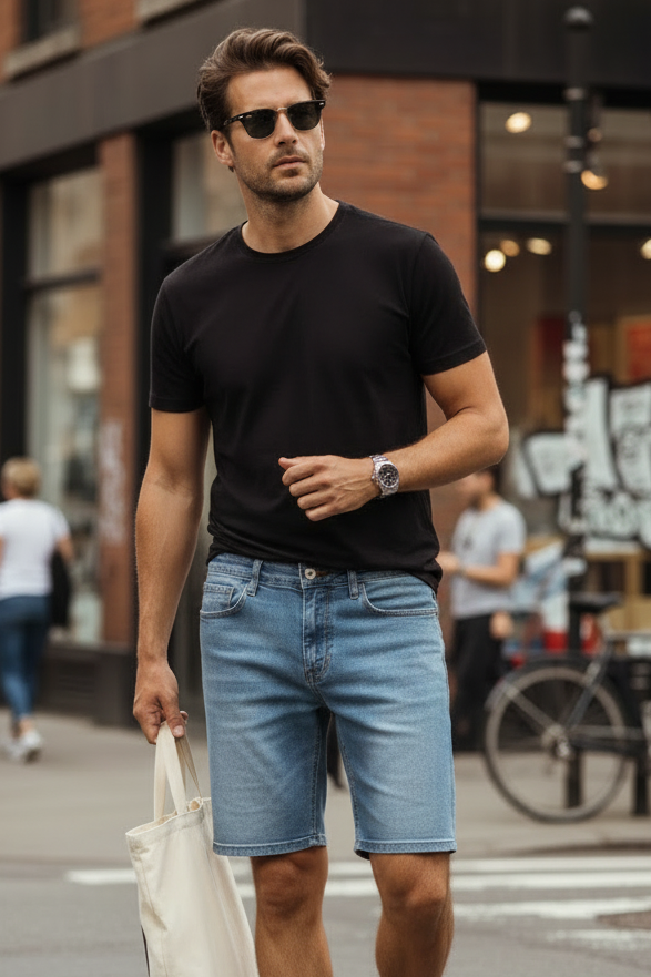 Pantaloncino jeans uomo denim estivo – Taglie 46-54 – I Narcisi