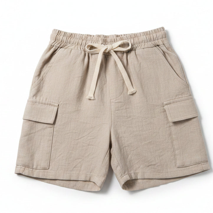 Pantaloncino Cargo Bambino – Azzurro e Beige | Made in Italy