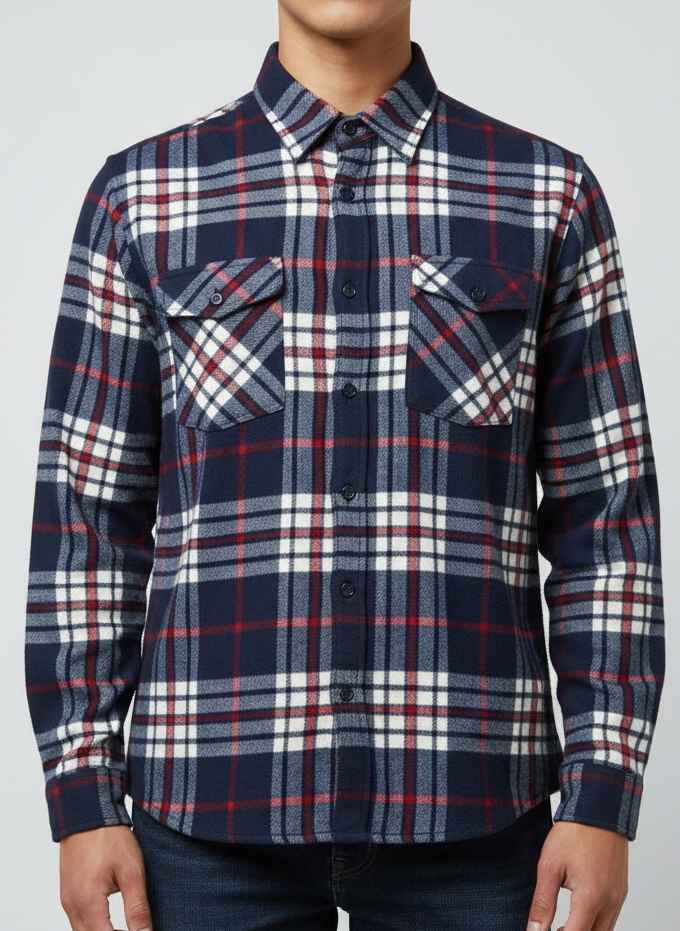 Camicia in Flanella Uomo Tartan Morbida e Calda