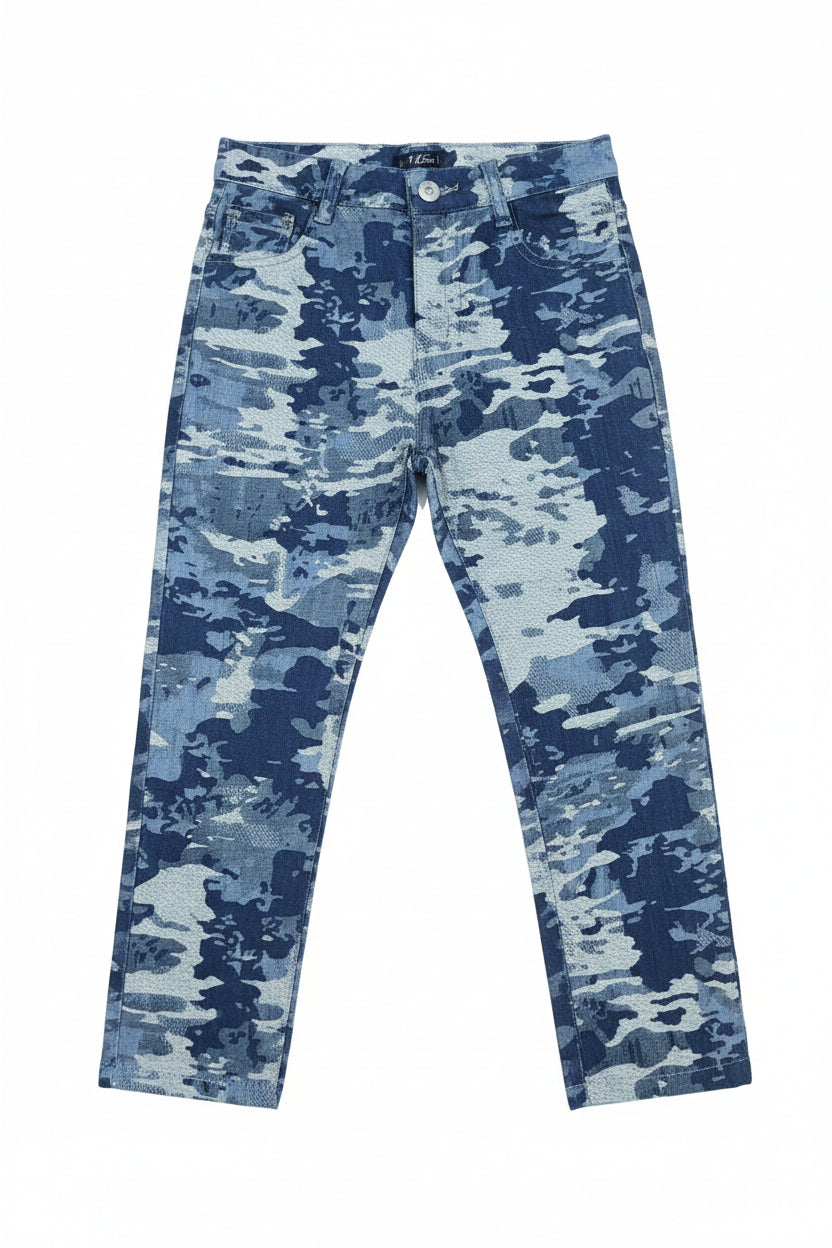 Jeans bambino mimetici flat lay – Made in Italy | I Narcisi
